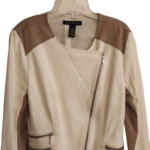 INC Faux Leather Moto Jacket, Small - Picture 2 of 7